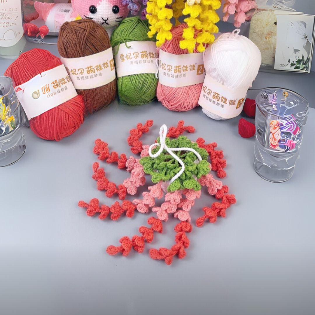 wisteria plant hanging crochet pattern